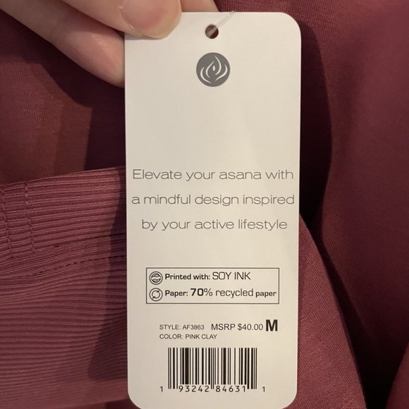 Apana Womens Size Medium Top SweatShirt Pink Hooded Knit Stretch Long Sleeve NWT - Picture 8 of 9